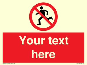 Custom No Running Sign